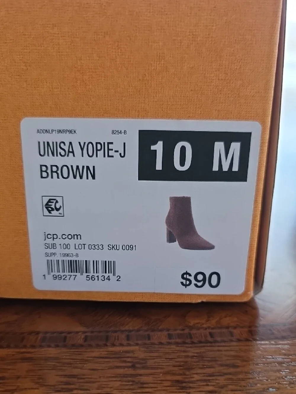 Unisa Yopie-J Chocolate Brown Suede Ankle Boots with Block Heel Women's 10M -NEW